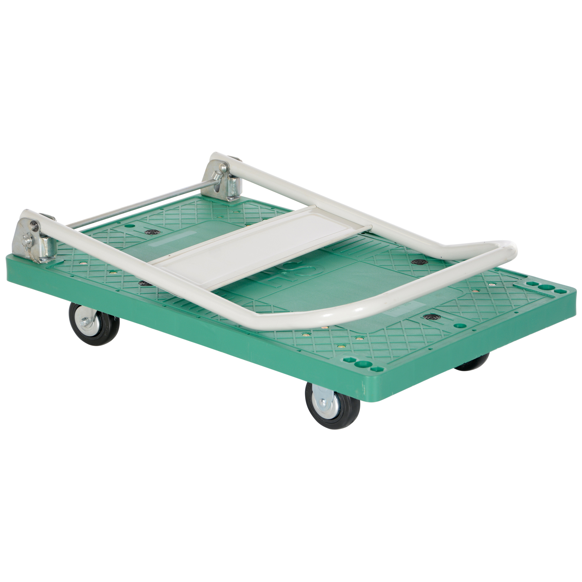 Vestil Plastic Platform Truck - 500-Lb. Capacity, 21.5in. x 33.5in., Fold-Down Handle, Model# FPT-2133